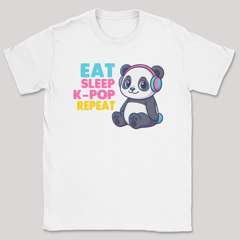 Eat Sleep K-Pop Repeat - K-Pop Graphic Printed T-Shirt