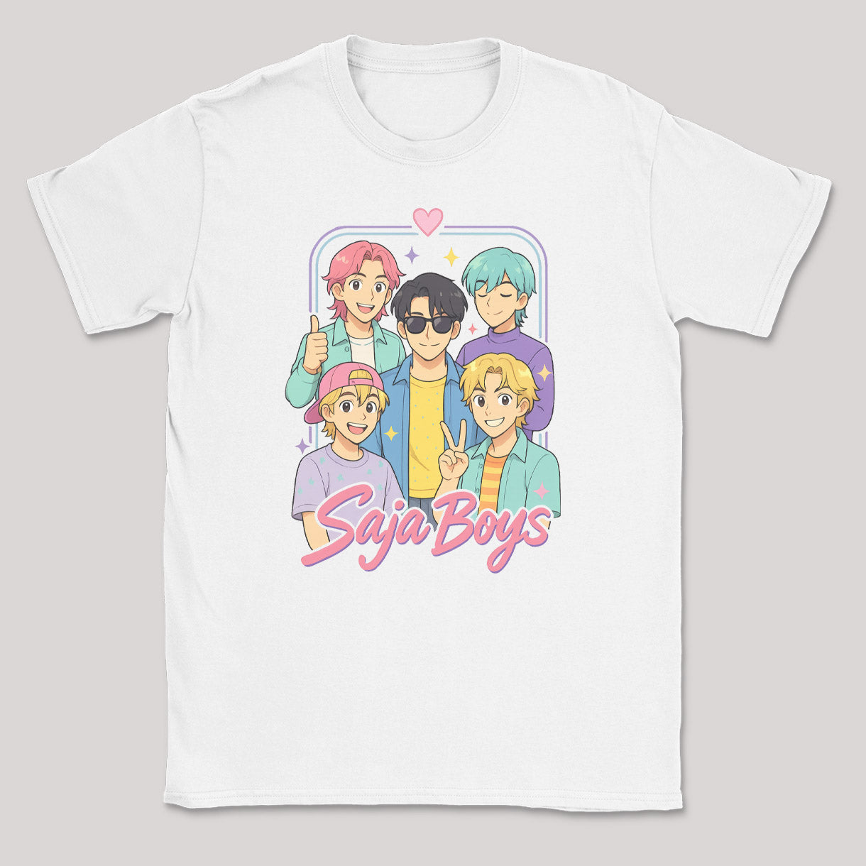 Saja Boys Pastels - K-Pop Graphic Printed T-Shirt