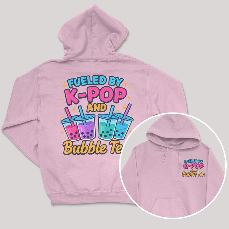 Fueled By K-Pop And bubble Tea - K-Pop Graphic Printed Hoodie