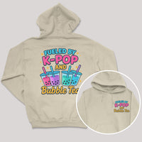 Fueled By K-Pop And bubble Tea - K-Pop Graphic Printed Hoodie