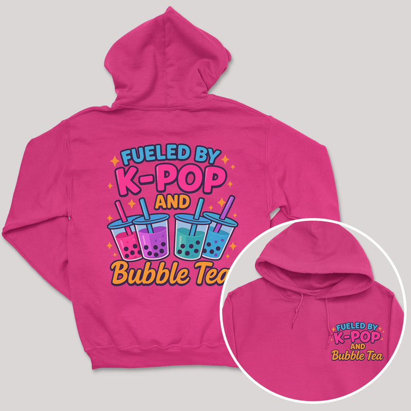 Fueled By K-Pop And bubble Tea - K-Pop Graphic Printed Hoodie