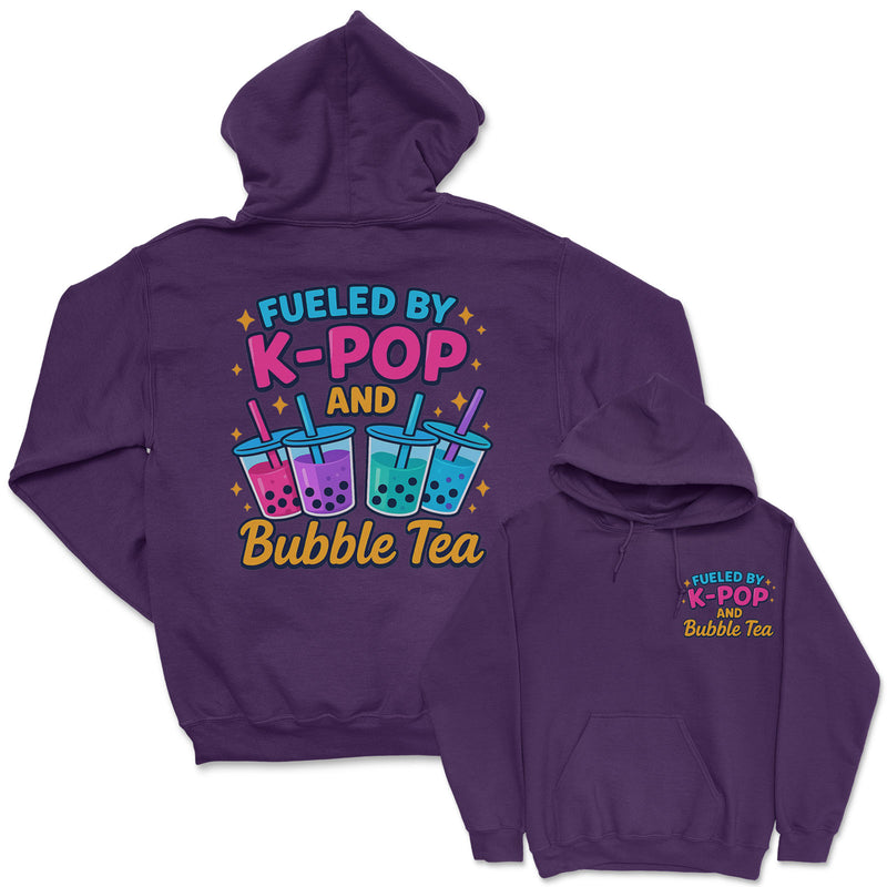 Fueled By K-Pop And bubble Tea - K-Pop Graphic Printed Hoodie
