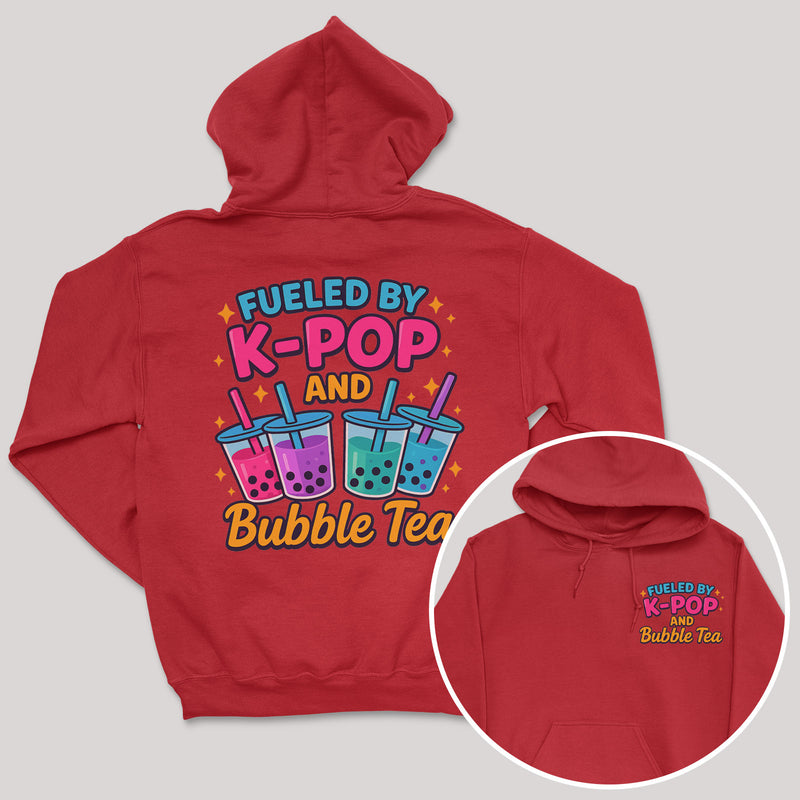 Fueled By K-Pop And bubble Tea - K-Pop Graphic Printed Hoodie