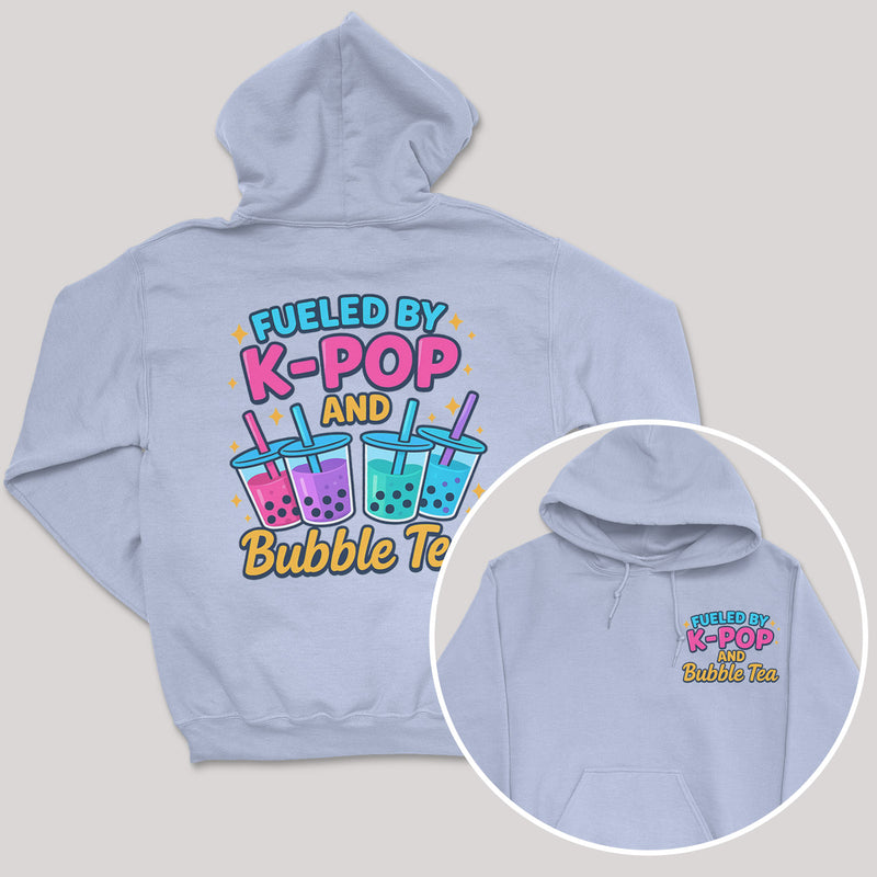 Fueled By K-Pop And bubble Tea - K-Pop Graphic Printed Hoodie
