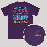 Fueled by K-Pop and Bubble Tea - K-Pop Graphic Printed T-Shirt