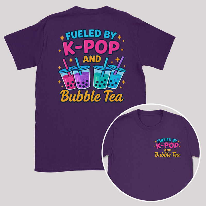 Fueled by K-Pop and Bubble Tea - K-Pop Graphic Printed T-Shirt