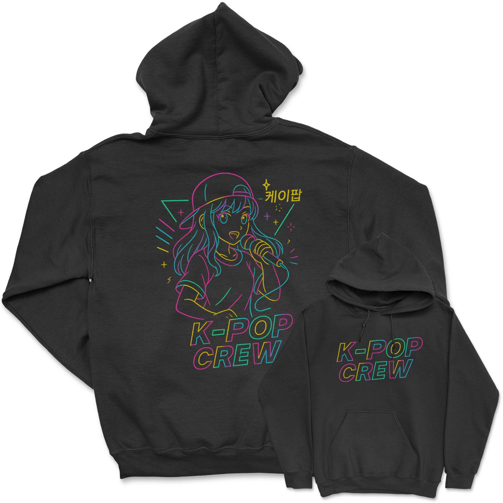 K-Pop Crew Outlines - K-Pop Graphic Printed Hoodie