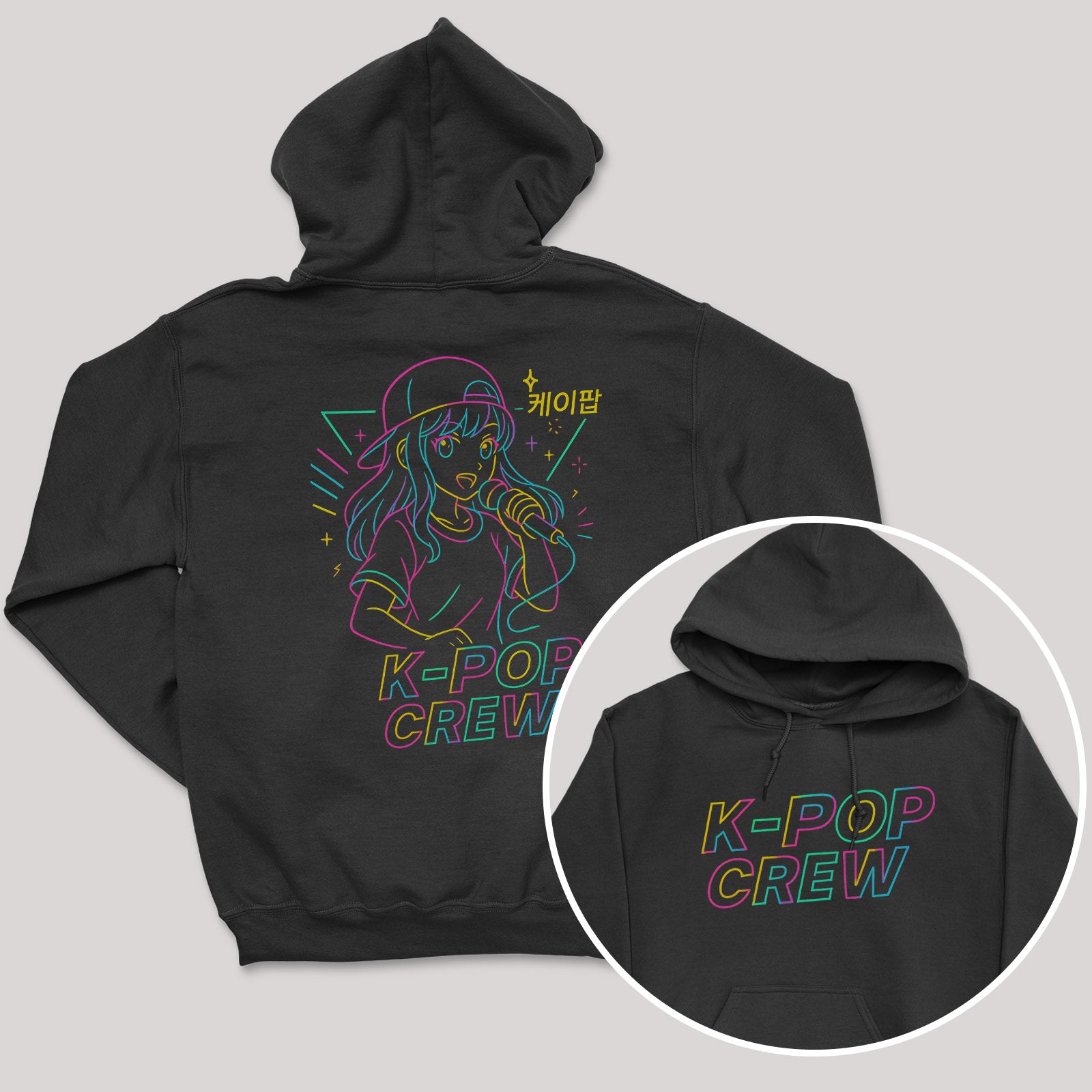 K-Pop Crew Outlines - K-Pop Graphic Printed Hoodie