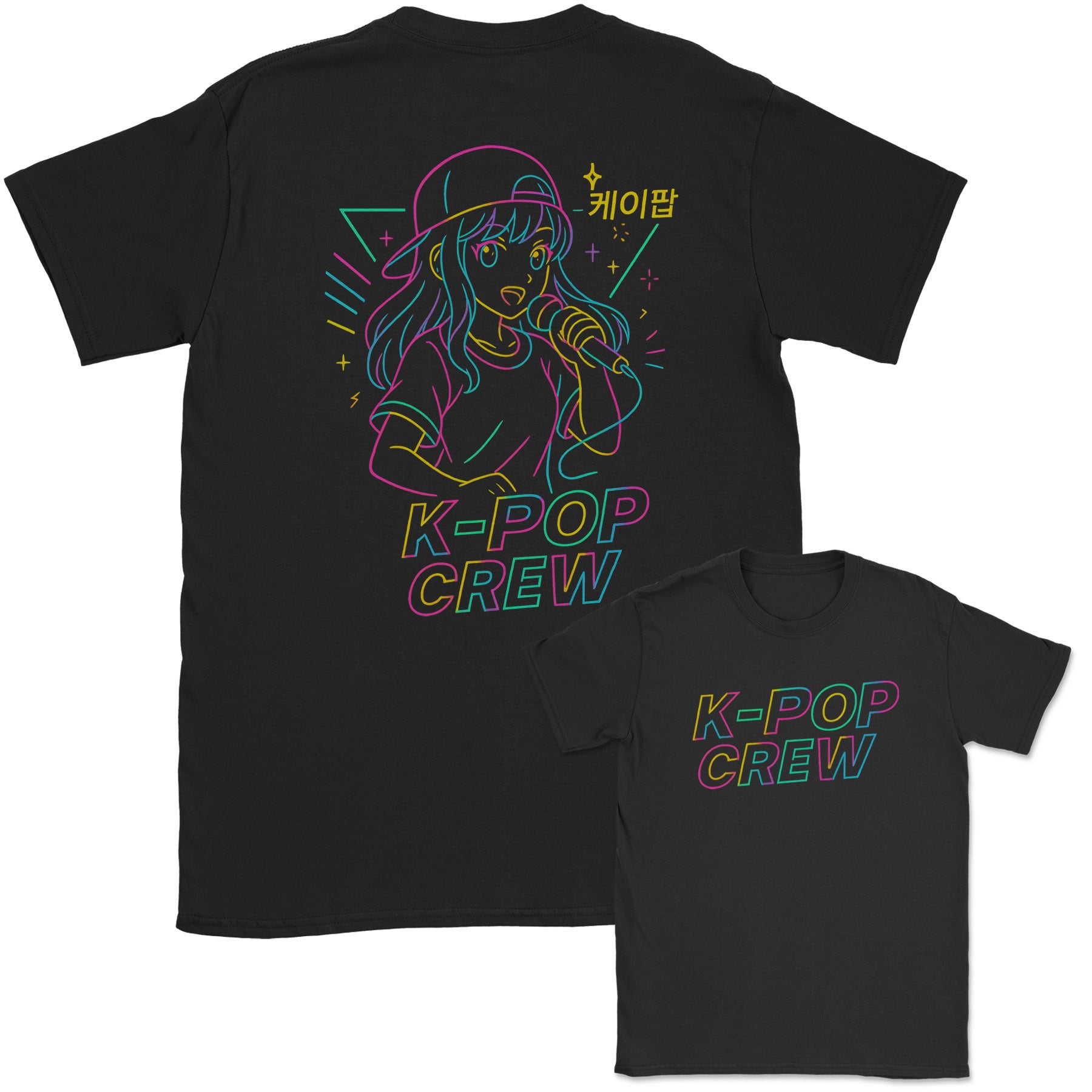 K-Pop Crew Outlines - K-Pop Graphic Printed T-Shirt