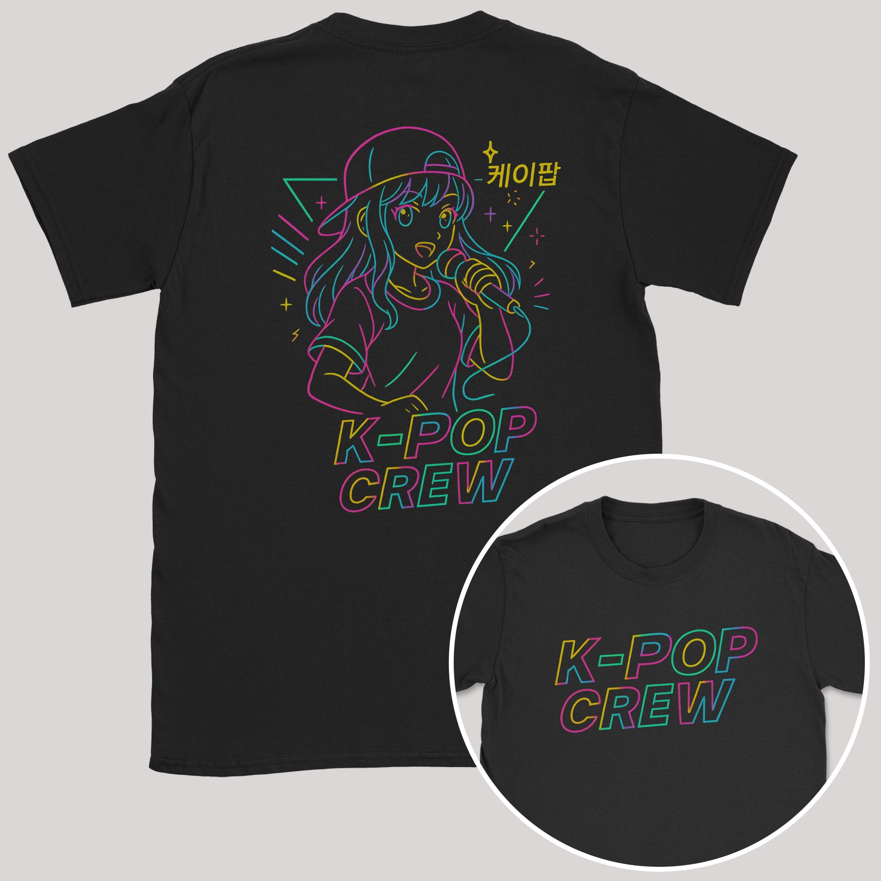 K-Pop Crew Outlines - K-Pop Graphic Printed T-Shirt