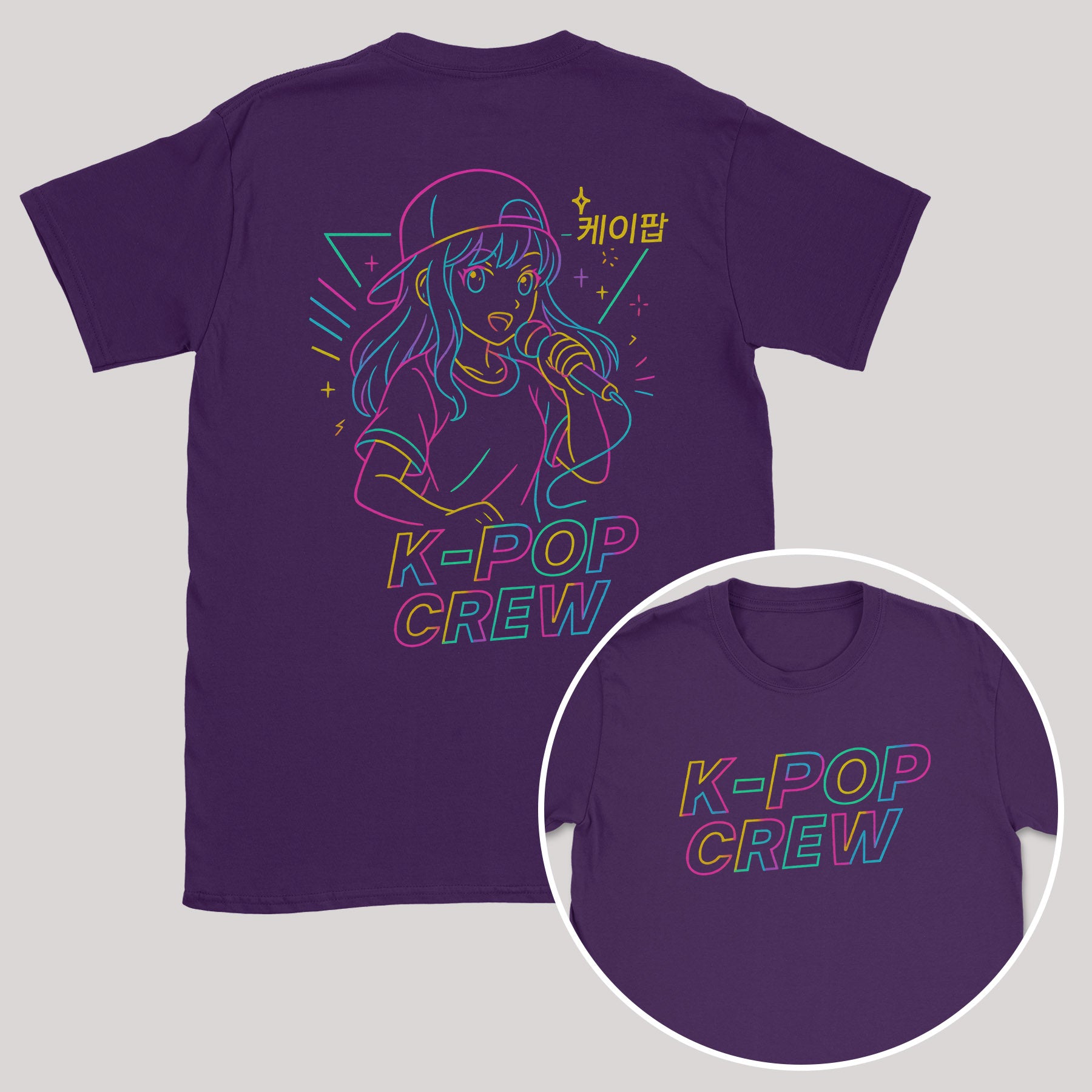 K-Pop Crew Outlines - K-Pop Graphic Printed T-Shirt