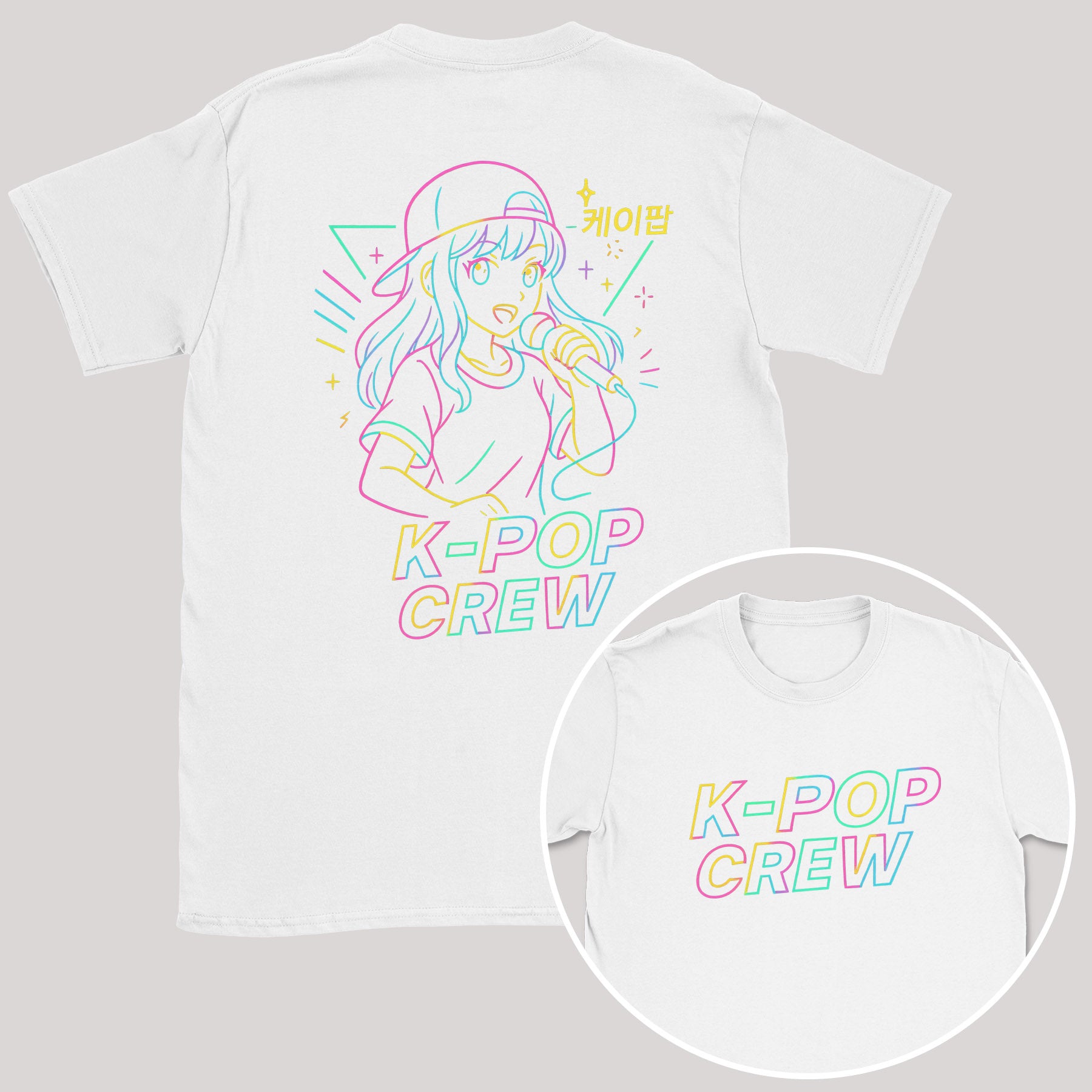 K-Pop Crew Outlines - K-Pop Graphic Printed T-Shirt