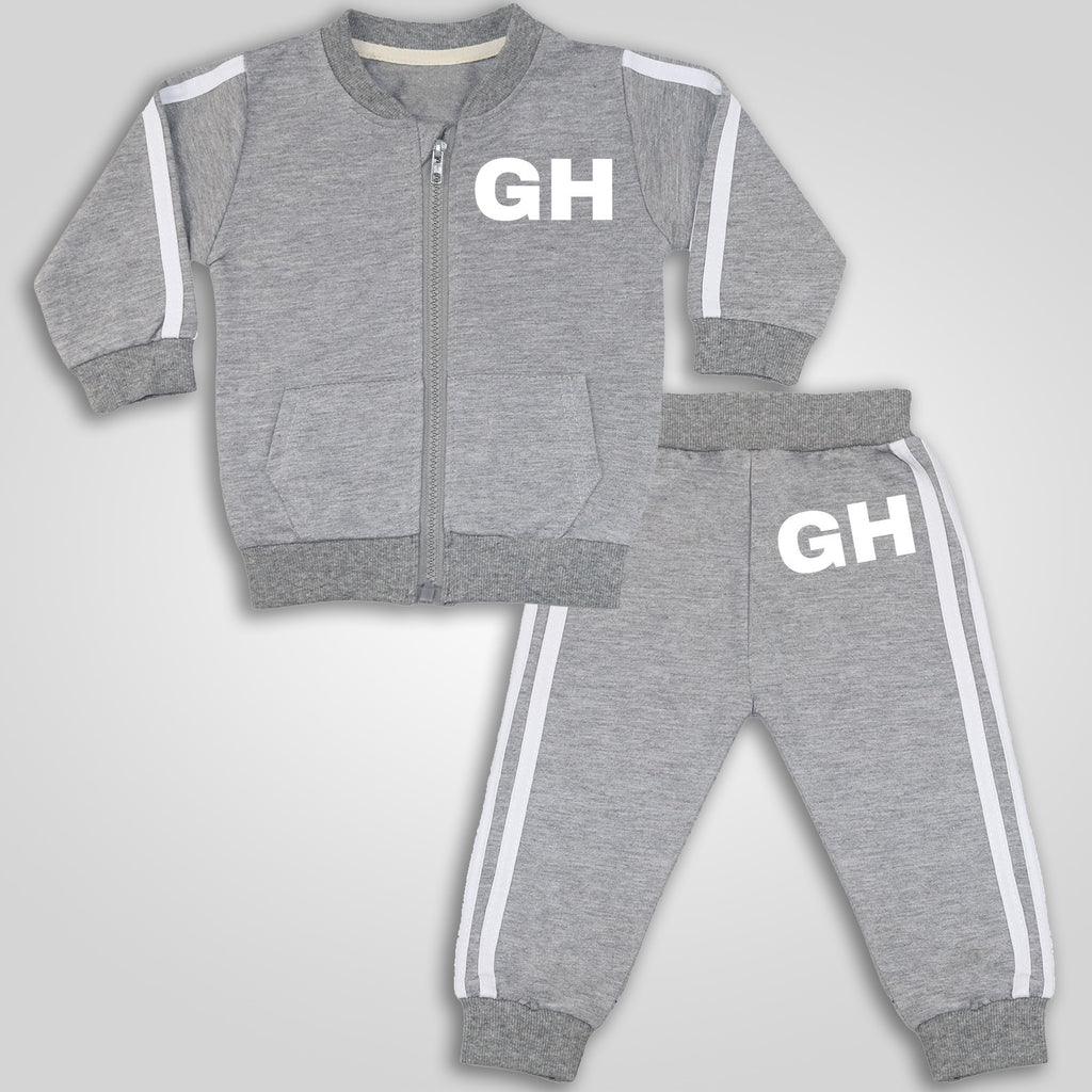 California Personalised Initials Zip-Up Grey Tracksuit