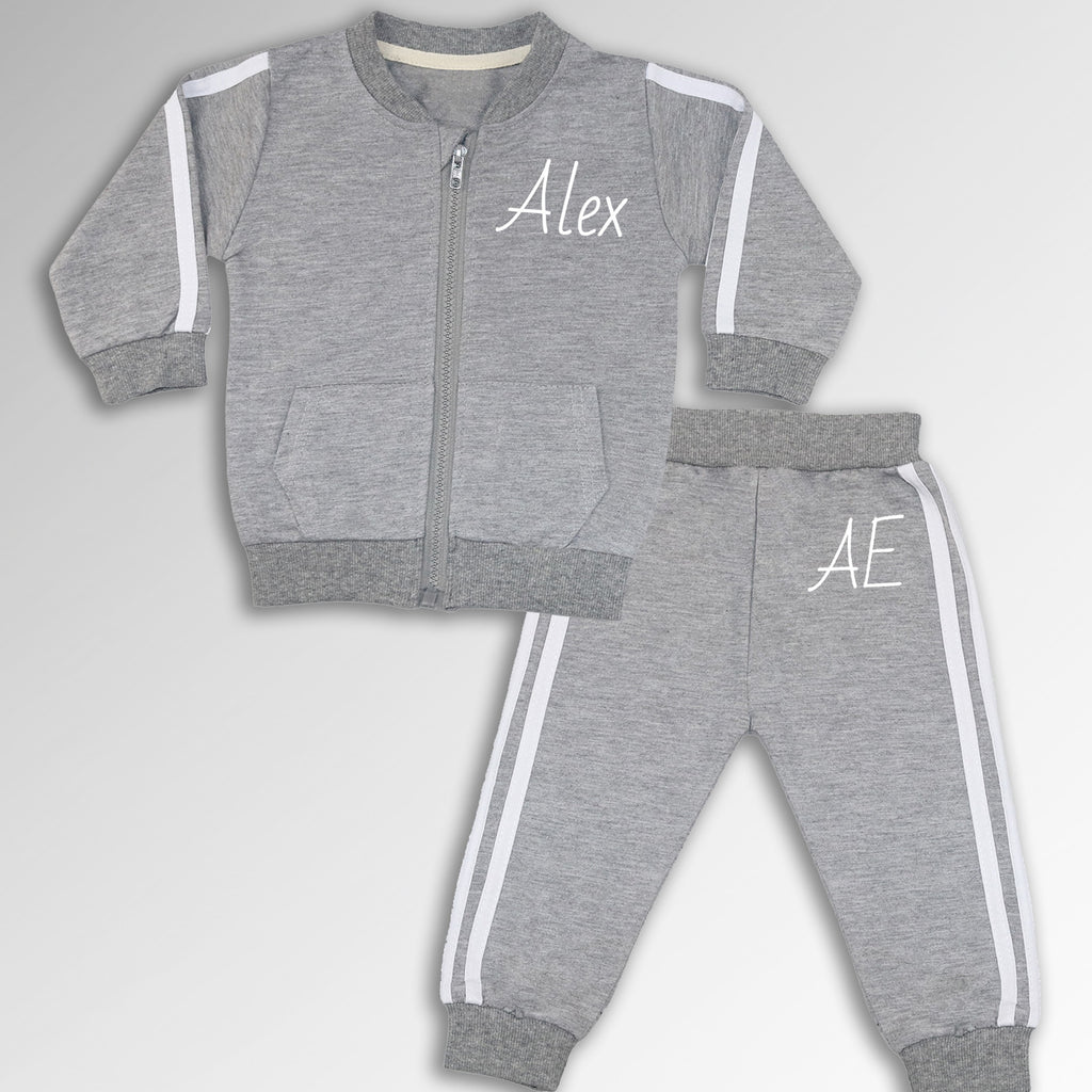 Texas Personalised Name & Initials Zip-Up Grey Tracksuit