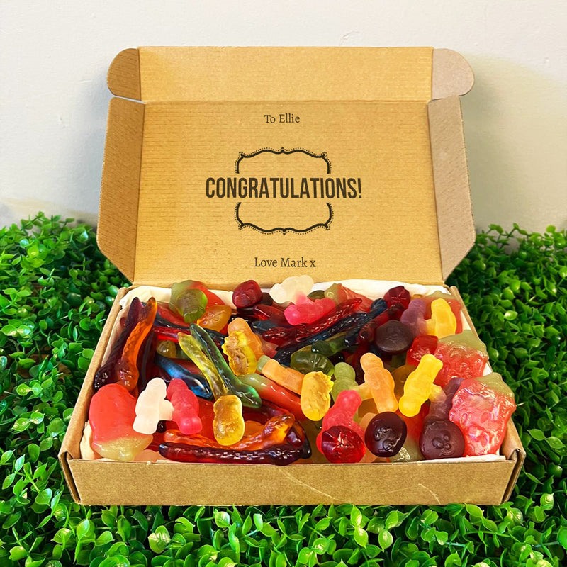 PERSONALISED Congratulations - Sweet Treat Fizzy Box - Personalised Sweets Box
