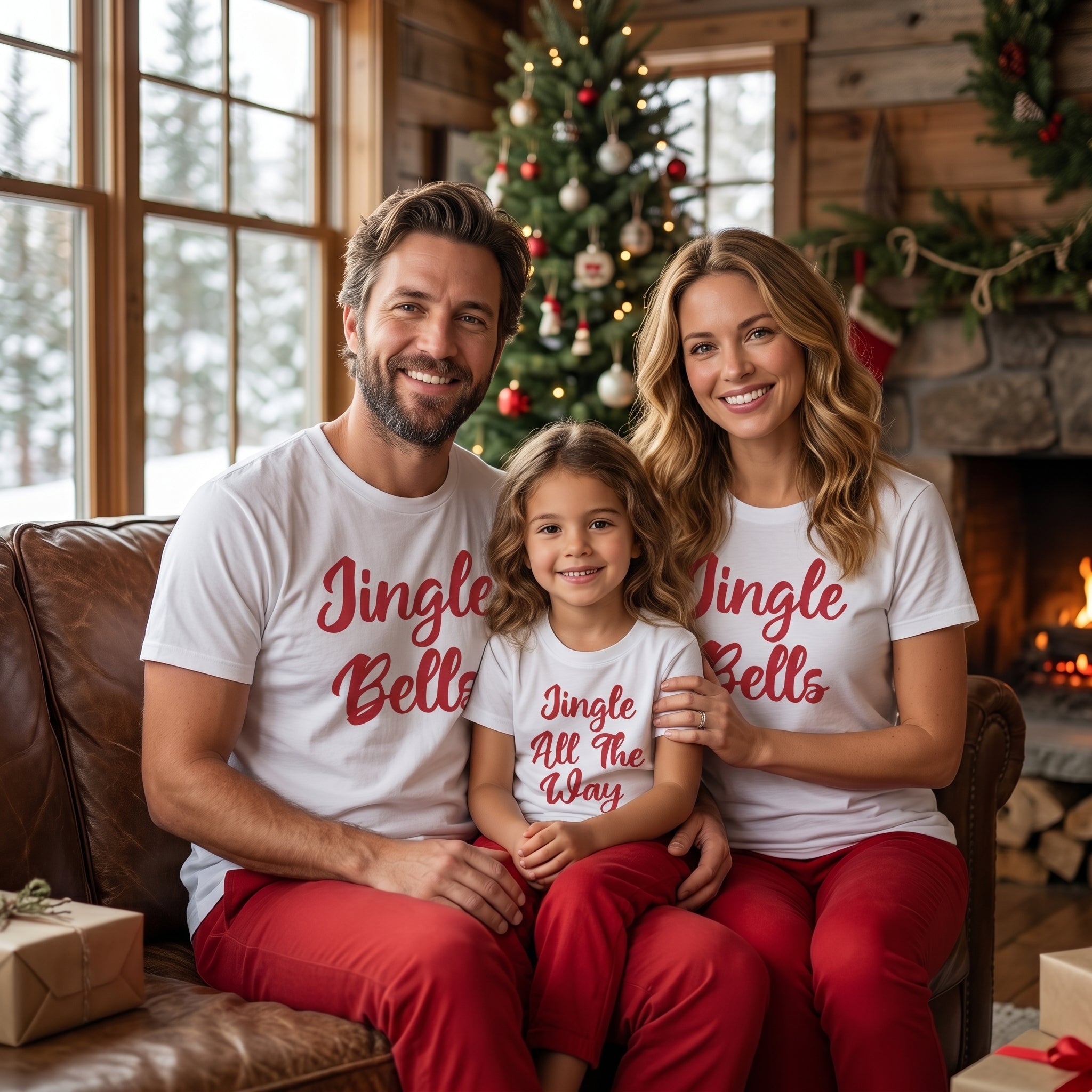 Jingle Bells, Jingle Bells, Jingle All The Way - Family Matching Christmas Tops - Adult, Kids & Baby - (Sold Separately)