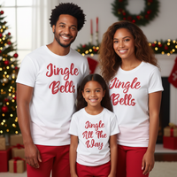 Jingle Bells, Jingle Bells, Jingle All The Way - Family Matching Christmas Tops - Adult, Kids & Baby - (Sold Separately)