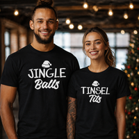 Jingle Balls & Tinsel Tits - Family Matching Christmas Tops - Adult, Kids & Baby - (Sold Separately)