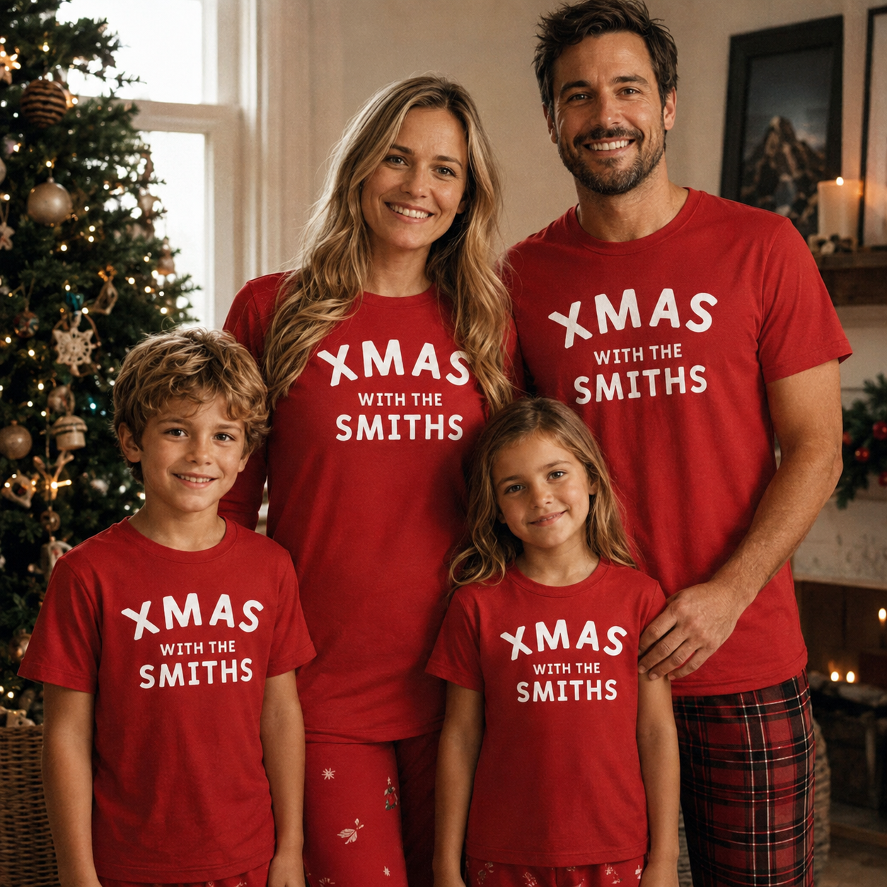 Personalised Xmas With The ... - Family Matching Christmas Tops - Adult, Kids & Baby - (Sold Separately)