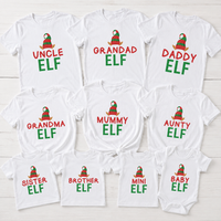 Full Family Elf With Hat - Family Matching Christmas Tops - Adult, Kids & Baby - (Sold Separately)