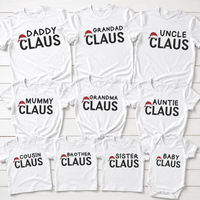 Full Family Claus Black Text - Family Matching Christmas Tops - Adult, Kids & Baby - (Sold Separately)