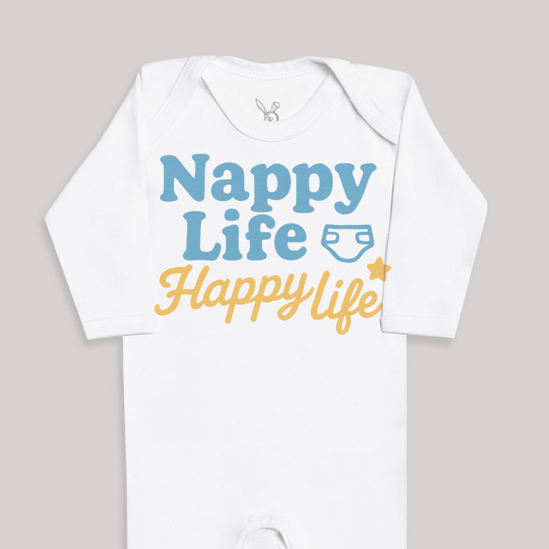 Nappy Life Happy Life - Baby Bodysuit (Choice of Style)