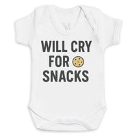Will Cry For Snacks - Baby Bodysuit (Choice of Style)