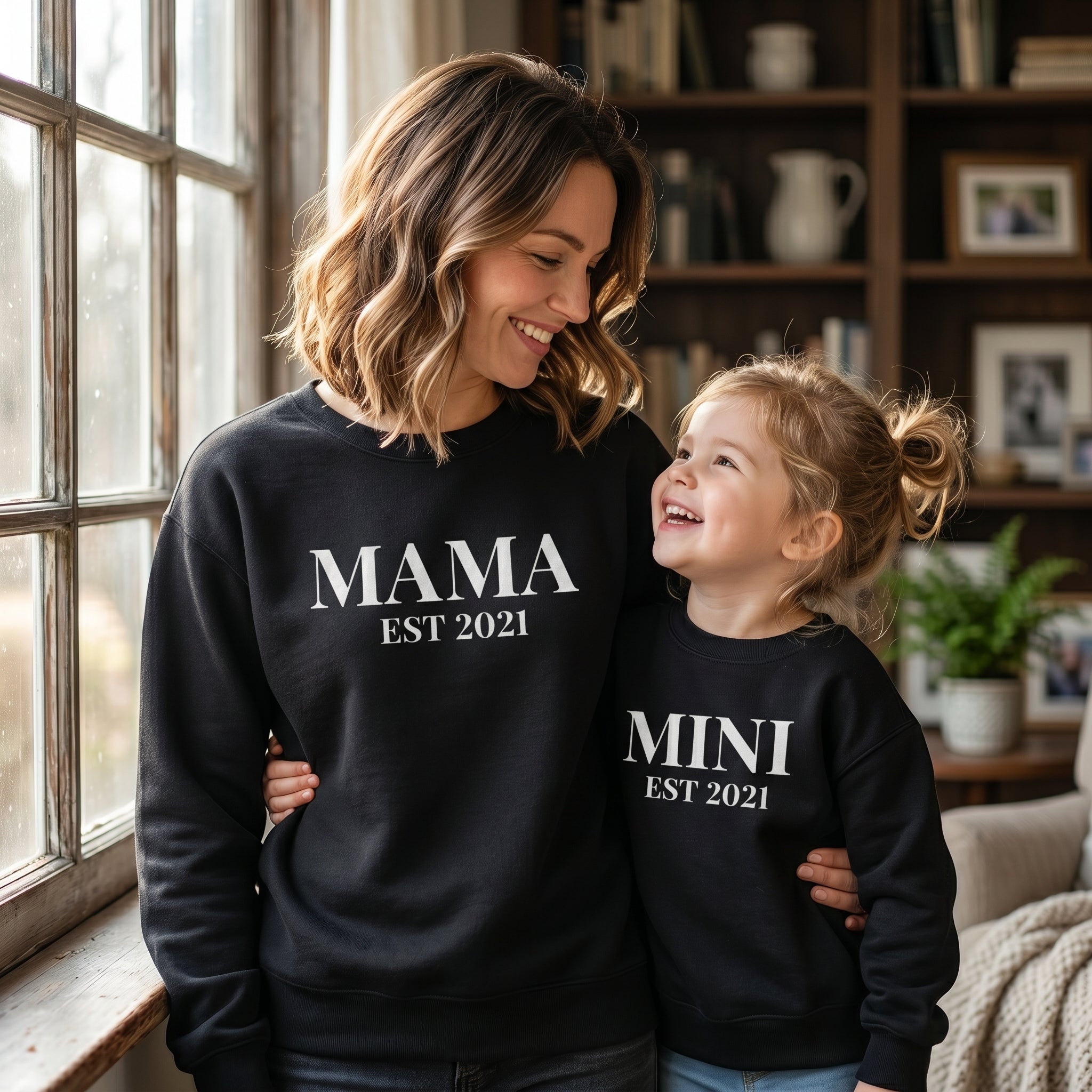 PERSONALISED Mama & Mini Est Date - All Styles - T-Shirt, Sweater or Hoodie - (Sold Separately)