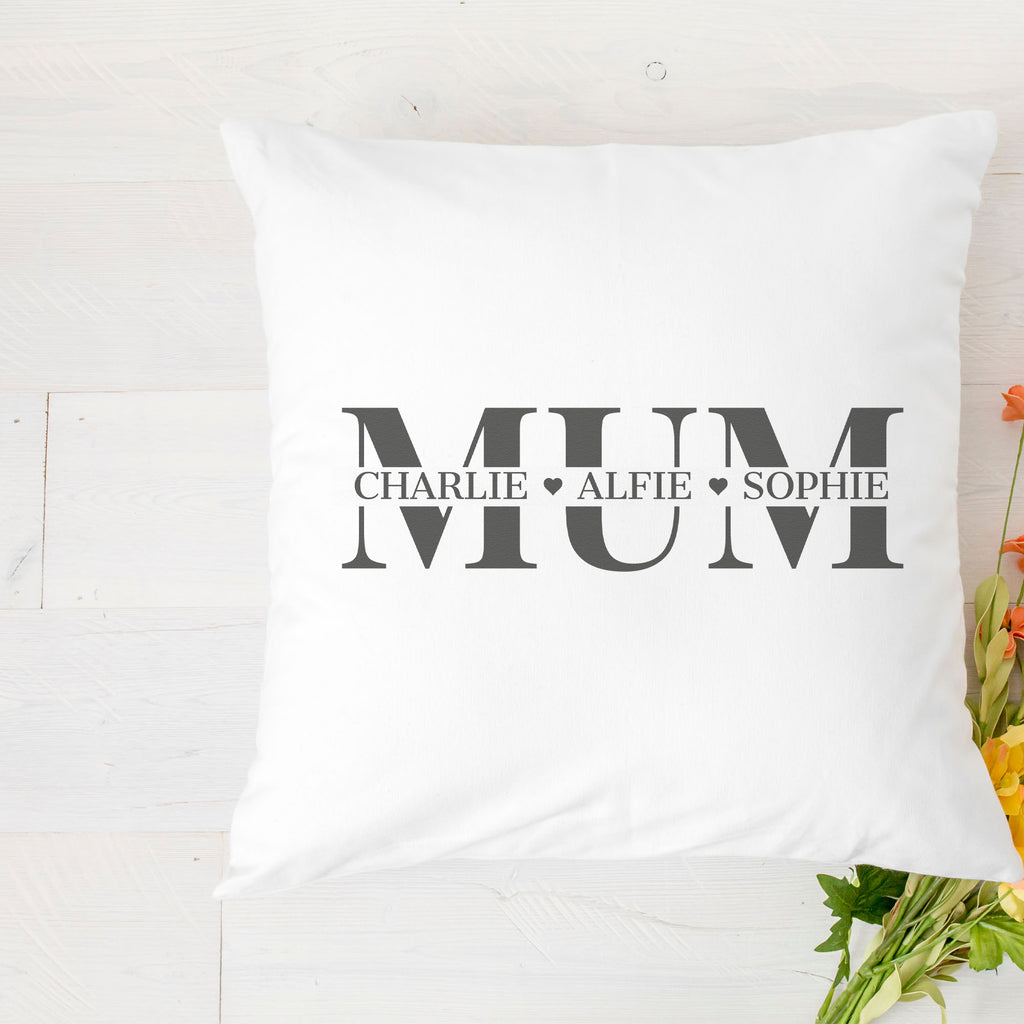 PERSONALISED Mum & Names - Printed Cushion Cover