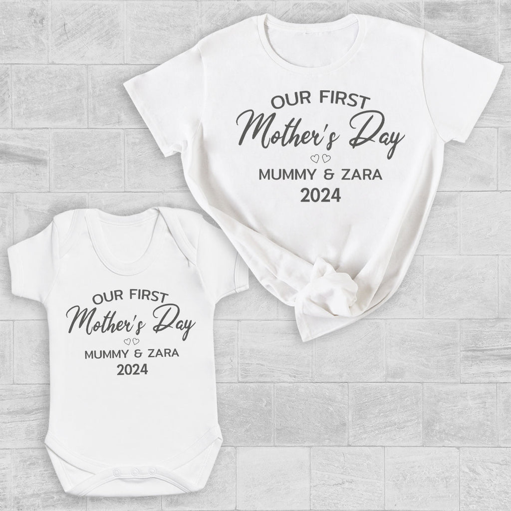 Personalised Our First Mother's Day - T-Shirt & Bodysuit / T-Shirt - (Sold Separately)