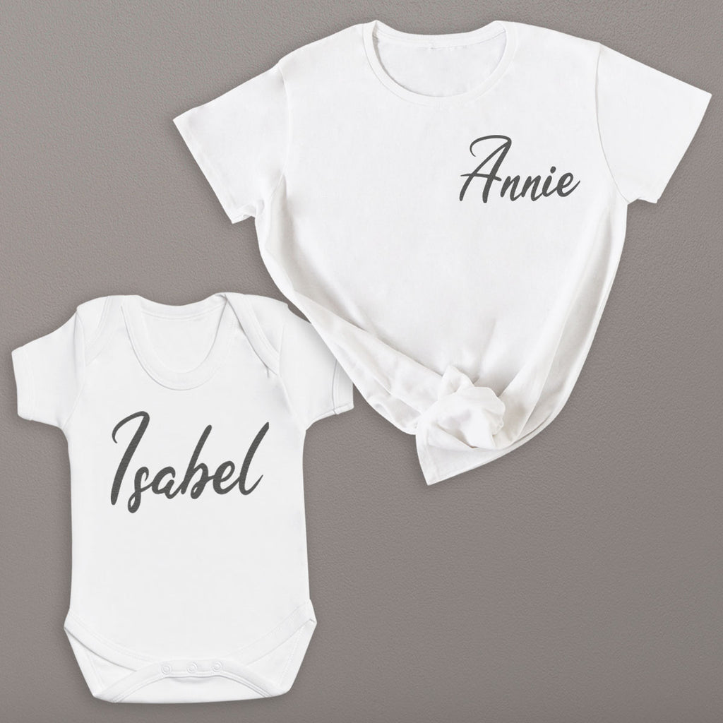 PERSONALISED Names Mum Set - T-Shirt & Bodysuit / T-Shirt - (Sold Separately)