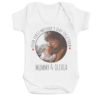 PERSONALISED Photo Our First Mother's Day - Baby Bodysuit