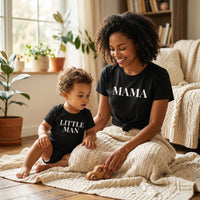 Mama & Little Man - Baby T-Shirt & Bodysuit / Mum T-Shirt - (Sold Separately)