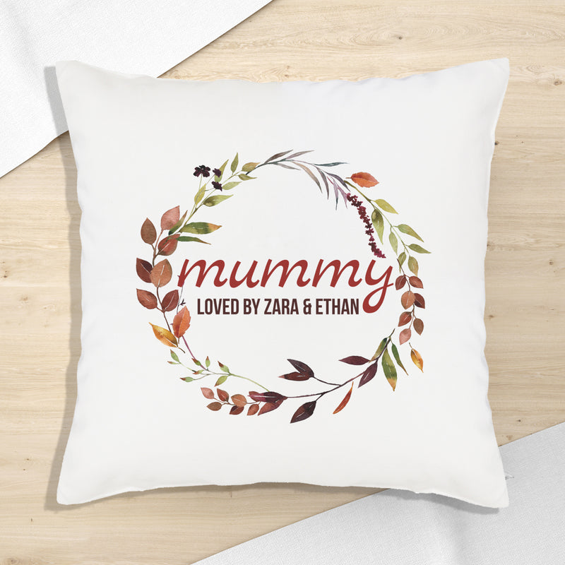 PERSONALISED Mummy Loved By - Printed Cushion Cover - One Size