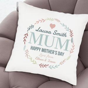 PERSONALISED Happy Mothers Day - Printed Cushion Cover - One Size