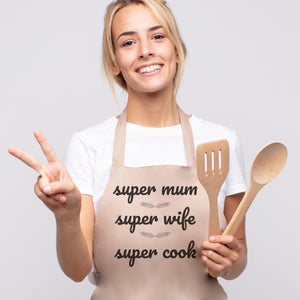 Super Mum Super Wife Super Cook - Printed Apron