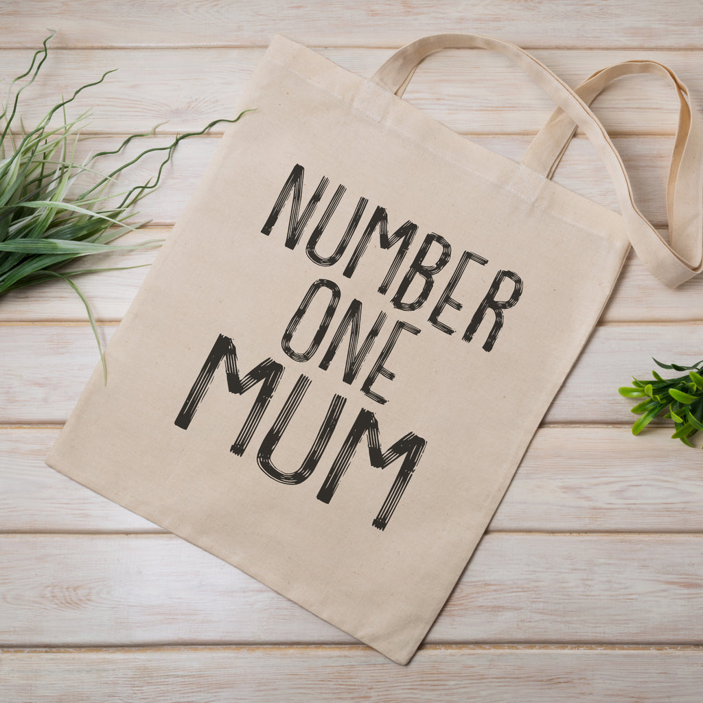 Number One Mum - Canvas Tote Shopping Bag