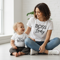 Boss Lady Mini Boss - Baby T-Shirt & Bodysuit / Mum T-Shirt - (Sold Separately)