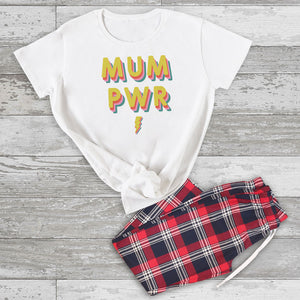 MUM PWR - Pyjamas - Top & Tartan PJ Bottoms