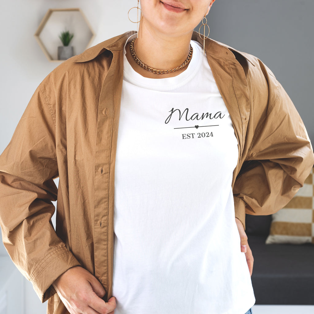 PERSONALISED Mama Est Pocket Design - All Styles - Mum T-Shirt, Sweater & Hoodie