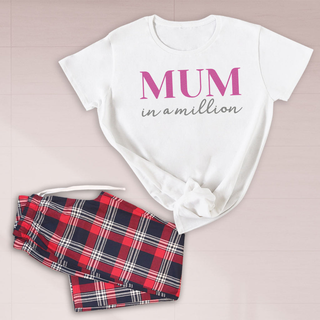 Mum In A Million - Pyjamas - Top & Tartan PJ Bottoms