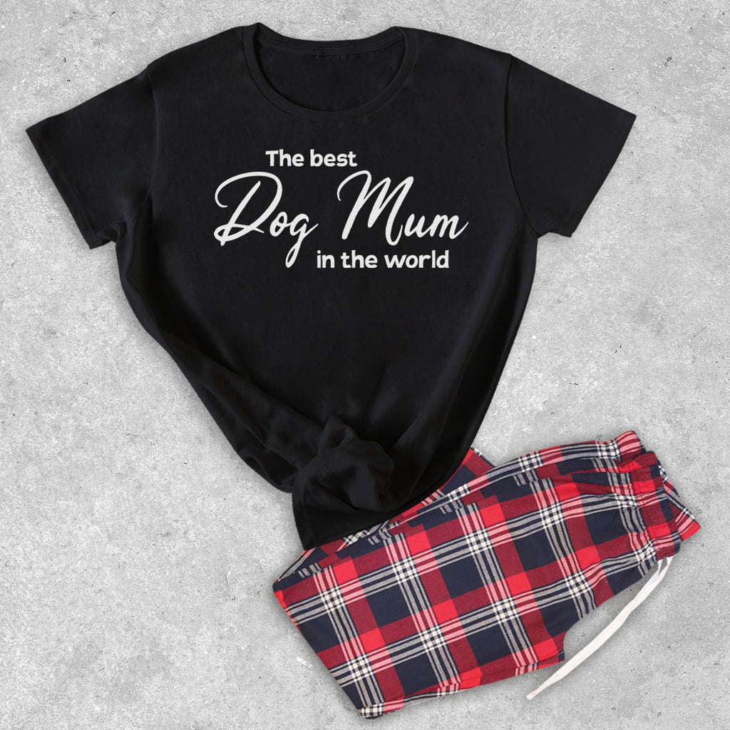 The Best Dog Mum In The World - Pyjamas - Top & Tartan PJ Bottoms