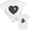 Heart Jigsaw Piece - Baby T-Shirt & Bodysuit / Mum T-Shirt - (Sold Separately)