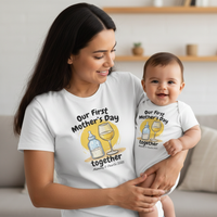 PERSONALISIERTES Geschenk zum ersten gemeinsamen Muttertag – T-Shirt &amp; Body