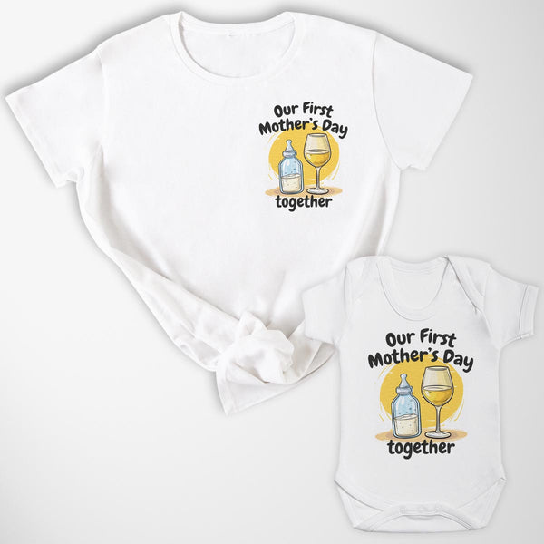 Our First Mother's Day Together - Matching Gift Set - Baby Bodysuit