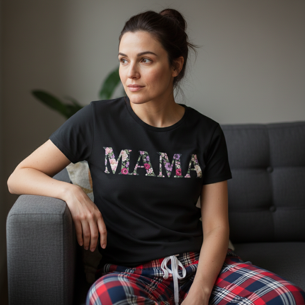MAMA Floral Design - Pyjamas - Top & Tartan PJ Bottoms