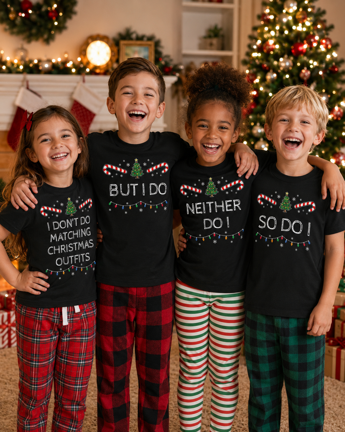 I Don't Do Matching Christmas Outfits - Family Matching Christmas Tops - Adult, Kids & Baby - (Sold Separately)
