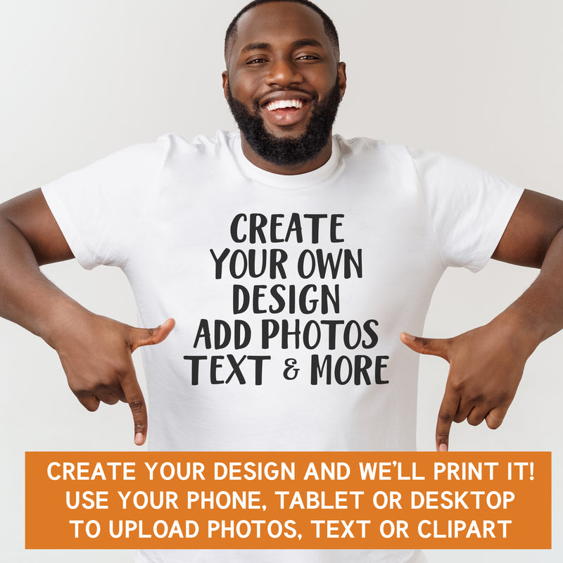 PERSONALISED - Printed Mens T-Shirt with Text, Photos, anything!
