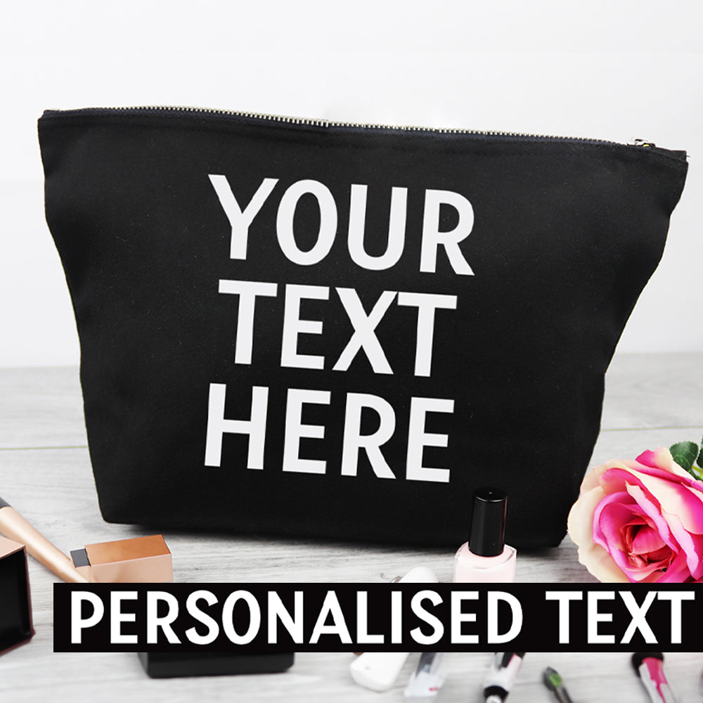 PERSONALISED Your Own Text or Name - Canvas Accessory Make Up Bag