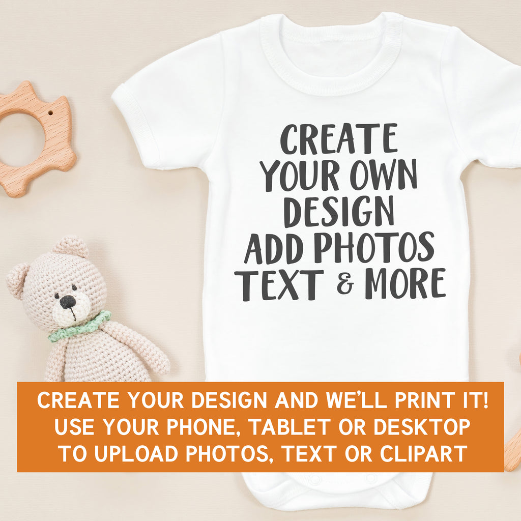 PERSONALISED - Printed Baby Bodysuit with Text, Photos, anything!